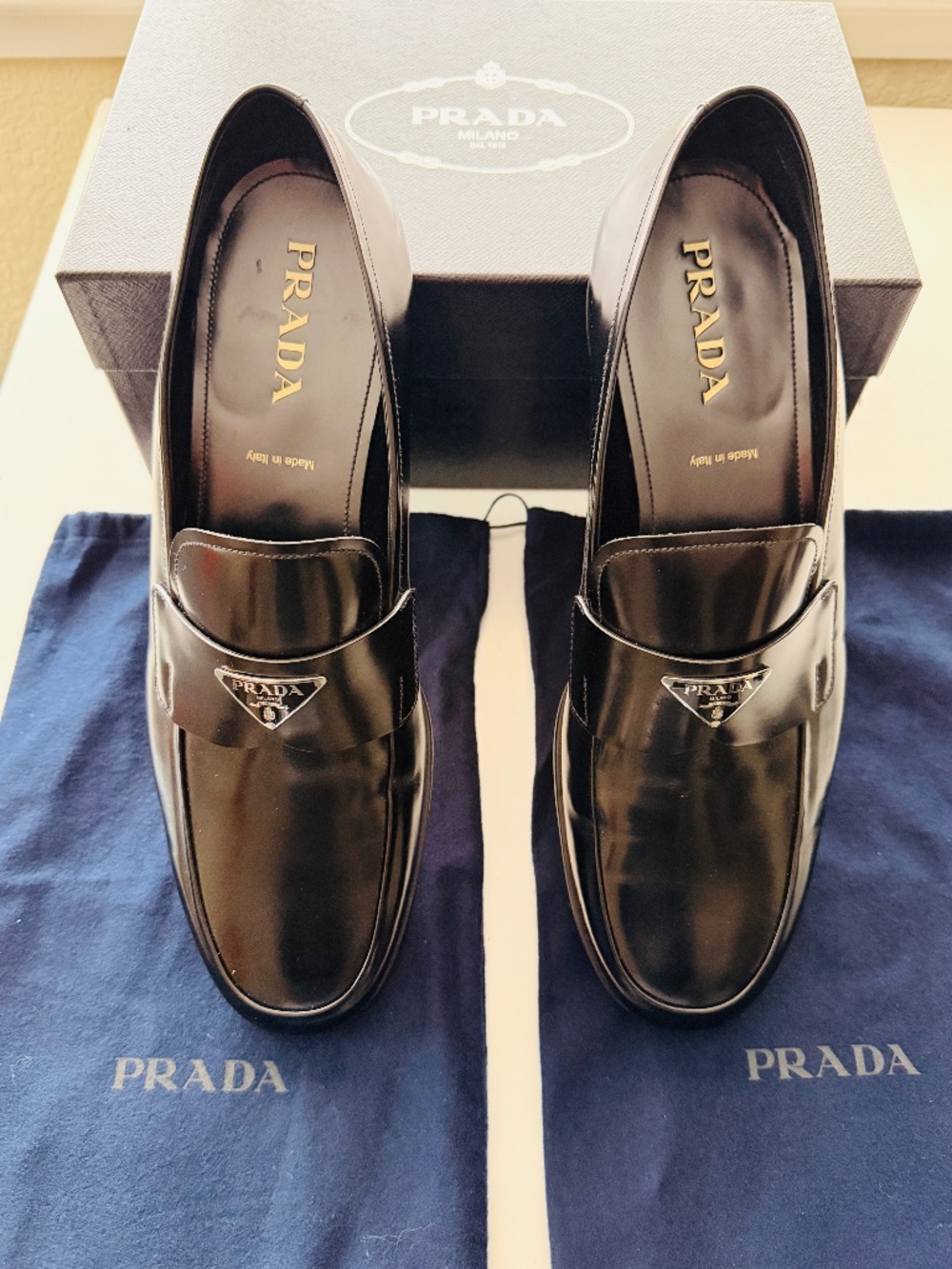 Prada Black Leather Men’s Loafers - Picture 7 of 9
